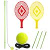 Zqkimzi Tennis Rebounder Trainer - Set da tennis portatile per persone | Attrezzature sportive e per il tempo libero come compagno di gioco con feedback per esercizi di oscillazione