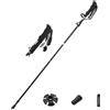 ALLILUYAA Bastoni Da Trekking, Bastoncini Trekking Pieghevoli, Fibbia Metallica, per Altezze 165-185 Cm, Bastone Pieghevole per Trekking, Nordic Walking E Sci, con Scatola Cartone (nero opaco)