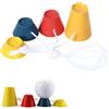 ZFRITP 4 PCS Golf Tees,Jumbo Winter Gomma Golf Tees,Plastic Golf Tees con Corda,Tee da Golf Jumbo in Gomma di Diverse Altezze E Colori per Il Clima Freddo, Uso Esterno