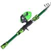 aqxreight Canna da Pesca per Bambini Dai 5 Ai 12 Anni Canna da Pesca Telescopica e Mulinello Combo Spinning da per Bambini per Acqua Salata 165 Cm Fibra di Vetro per la con l' di Tipo K (GREEN)