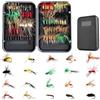 Generisch Kit di esche da pesca a mosca, 100 pezzi, esche realistiche con scatola | Scatola portaoggetti da 9,5 x 2,7 x 14 cm, in ABS e costruzione leggera (78 g), set di 100 esche realistiche per trota