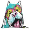 Dusviba Zaino con coulisse con motivo di occhiali per cani divertenti | Borsa da palestra leggera in poliestere resistente all'acqua per sport, viaggi, scuola, yoga, spiaggia, shopping