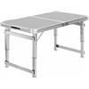 LeeQinersw Tavolo da Esterno Pieghevole Stabile | Altezza Regolabile 3 Livelli, Tavolo a Valigetta, Elevata capacità di Carico, per Barbecue, Campeggiatori, Famiglie, Grigio, 100CM
