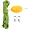 USHOBE Corda Galleggiante in Nylon per Kayak e Paddle Board con Clip | Acciaio Inox e Plastica, Rete Inclusa, Verde ad Alta Visibilità, Fissaggio Versatile per Acqua