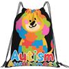Dusviba Zaino con coulisse colorato con leone per la consapevolezza | Borsa da palestra leggera in poliestere resistente all'acqua per sport, viaggi, scuola, yoga, spiaggia, shopping
