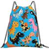 Dusviba Zaino con coulisse con dinosauri dei cartoni animati | Borsa da palestra leggera in poliestere resistente all'acqua per sport, viaggi, scuola, yoga, spiaggia, shopping