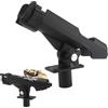 Risveglio Supporto per canna da pesca girevole per barca kayak yacht | Staffa di montaggio a filo in plastica ABS con hardware, nero