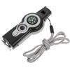 Hemobllo Fischietto di Sopravvivenza Multifunzione 7 in 1 Bussola e LED | Termometro, Lente e Riflettore, Corpo in Abs, Scomparto Sigillato, per Emergenze All'aperto