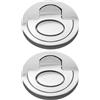 USHOBE 2 Pezzi Chiavistello a Filo in Acciaio Inox Argento | Uso Marino, Installazione Semplice, Maniglia a Trazione, per Chiusure Ponte e Serrature Pavimento