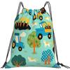Dusviba Cartoon Farm Tractor Cat Zaino con coulisse | Borsa da palestra leggera in poliestere resistente all'acqua per sport, viaggi, scuola, yoga, spiaggia, shopping