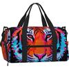 CNTDBU Tiger Head - Borsone sportivo con scomparto per scarpe | Borsa da viaggio da palestra resistente all'acqua. Si adatta alla maniglia della valigia.