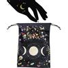 Generisch Borsa per carte dei tarocchi, fasi lunari, con coulisse | Custodia morbida per gioielli, organizer per accessori tarocchi, per cubi e mazzi di rune, multiuso, per interni ed esterni
