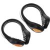 Cabilock 2 Pezzi Luce a Clip per Scarpe LED Arancione p | Design a Clip-on, Corpo in PP Nero, Alta Luminosità e Visibilità, Lunga Autonomia per Uso Notturno
