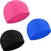 ZHIHUITL Cuffie da Nuoto,3 pezzi Cuffia da Elastica,Cuffia da Bagno Unisex da Piscina Antiscivolo per Bagno Nuoto e Sport (nero +rosso + blu)