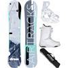 Airtracks Snowboard Set Tavola Drom Hybrid Rocker Donna + Attacchi Master W + Scarponi + Sacca Nuovi 140 145 150 155 cm