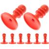 Operitacx 8 Pezzi Protezione Antifulmine per Aste Tenda da Sole in Plastica Rosso, Kit Facile da Rimuovere per Campeggio e Trekking Outdoor Colore Casuale