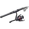 aqxreight 180 Cm/210 Cm/240/270 Canna da Pesca Telescopica Mulinello Combinato Set Attrezzatura da Pesca Accessori Asta Telescopica Portatile Conveniente Trasportare Duro Rende il Materiale a (270