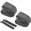 CLISPEED 2 Pezzi Kit Camera D'aria Bici 12-26x1.75/2.125 con Leve Nere | Gomma e Abs, Tenuta Elevata e Alta Durezza, per Ruote Bici e Riparazioni Rapide