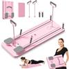 PYOCRD Pilates Board, 5 in 1 Pilates Reformer per la Casa e la Palestra | con Ruota Addominale Rimbalzo Automatico e Timer, AB Roller Macchina Pieghevole Multifunzionale (Rosa)
