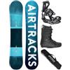 Airtracks Snowboard Set Tavola Blue Drifter Wide Hybrid Rocker Uomo + Attacchi Master + Scarponi + Sacca Nuovi 150 155 160 164 cm