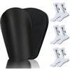EduPlayte 1 Paia Mini Parastinchi da Calcio e 3 Calze Antiscivolo, 9.9x6.1cm Mini Shin Pads e Calze Grip per Bambini e Ragazzi