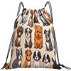 Dusviba Adorabile zaino con coulisse con motivo cane animale | Borsa da palestra leggera in poliestere resistente all'acqua per sport, viaggi, scuola, yoga, spiaggia, shopping