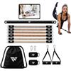 SmartWorkout Kit Pilates Casa - Barra, 6 elastici a 3 livelli, maniglie, cinghie per piedistallo, borsa e programmi video inclusi, Ispirato alla riforma, donna