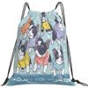 Dusviba Simpatico zaino con coulisse con bulldog francesi | Borsa da palestra leggera in poliestere resistente all'acqua per sport, viaggi, scuola, yoga, spiaggia, shopping