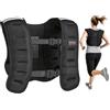 SPORTNOW Giubbotto Zavorrato da 10 kg Cinghie Regolabili 43x33 cm Nero | Strisce Riflettenti, Gilet con Pesi, Neoprene Traspirante, Sabbia Metallica