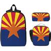 CNTDBU Arizona State Flag Set zaino 3-in-1 borsa da viaggio borsa per il pranzo sacchetto di stoccaggio