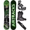 Airtracks Snowboard Set Tavola Jungle Hero Wide Hybrid Rocker Uomo + Attacchi Master + Scarponi + Sacca Nuovi 152 155 159 cm