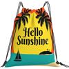 Dusviba Zaino con coulisse vintage Sun Beach Coconut Tree | Borsa da palestra leggera in poliestere resistente all'acqua per sport, viaggi, scuola, yoga, spiaggia, shopping