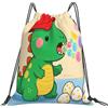 Dusviba Zaino con coulisse con motivo uova di dinosauro carino | Borsa da palestra leggera in poliestere resistente all'acqua per sport, viaggi, scuola, yoga, spiaggia, shopping