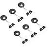 Generic Tappi in gomma per perline da pesca, 300 pezzi, 6 in 1, forma cilindrica, misura M, per lenza, colore nero