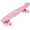 ERNAN Skateboard Completo Mini Cruiser per Bambini 22,Skateboard con Ruote LED per Bambini Principianti Ragazze Ragazzi Adolescenti Adulti (Solid Pink)