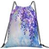 Dusviba Zaino con coulisse fiore viola pittura artistica | Borsa da palestra leggera in poliestere resistente all'acqua per sport, viaggi, scuola, yoga, spiaggia, shopping