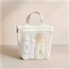 Generic Borsa a rete cava per doccia, leggera, traspirante, con cerniera, organizer per articoli da toeletta, viaggi, nuoto, cosmetici e spiaggia, bianco, Solido