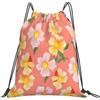 Dusviba Zaino con coulisse con fiori gialli ad acquerello | Borsa da palestra leggera in poliestere resistente all'acqua per sport, viaggi, scuola, yoga, spiaggia, shopping
