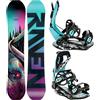 Raven Set snowboard: Raven Dahlia Carbon Menta/Pink + attacchi FT360 (Nero, Fucsia, Menta)