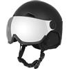 LOVIVER Casco con Visiera Integrata Traspirante | di Ventilazione Frontali, Protettivo, per Snowboard, Snowboarder, Nero, M