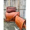 Fatto a mano Borsa Tracolla Messenger In Pelle Uomo Marrone Retro Grande (Free Toiletry+11")