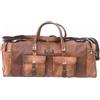 Fatto a mano Uomo Borsa Weekender Duffle Extra Large In Pelle Marrone 4 Tasche