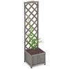 relaxdays Piante con Graticolato, Impermeabile, in Legno, per Balcone Giardino Vaso 25 l e Griglia 147 cm, Grigio