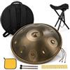 HEIOOM Handpan 9 Note, Strumento in Acciaio 440Hz Leggero per Principianti | Suono armonioso, design leggero con 3 zone sonore; include supporto, bacchette, panno e custodia