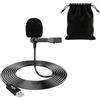 CAIHINIER Microfono USB Lavalier, USB Lavalier, condensatore omnidirezionale, microfono con cavo da 1,5 m, mini USB PC microfono per PC, laptop, podcast interviste, canti di rete e registrazione, Plug