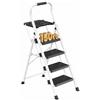 SONGMICS Scala in Acciaio, Scaletta Sgabello Pieghevole a 4 Gradini, Portata Massima 150 kg, per Casa, Ufficio, Giardino, 84 x 45,5 x 145,2 cm, Bianco GSL204WZ01