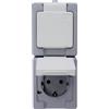Kopp 130348009, Presa Schuko doppia, soprapiano, per ambienti umidi Standard