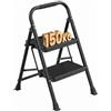 SONGMICS Scala in Acciaio, Scaletta Sgabello Pieghevole a 2 Gradini, Portata Massima 150 kg, per Casa, Ufficio, Giardino, 54,5 x 46,5 x 79 cm, Bianco GSL202WZ01