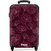 NoBoringSuitcases.com NoBoringSuitcases© Valigia Bagaglio A Mano Trolley Da Viaggio Valigie Carry | 55x35x20 cm - On Leggere Aereo 4 Ruote Cabina Luggage Fiori - Motivo - Bordeaux