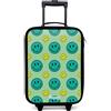 NoBoringSuitcases.com NoBoringSuitcases© Valigia Per Bambini Compatto Bagaglio Ultraleggero | 48x31x19 cm - Trolley A Mano Rigidi LED Ruote Da Viaggio - Ragazzo - Faccina sorridente - Verde - Fantasia